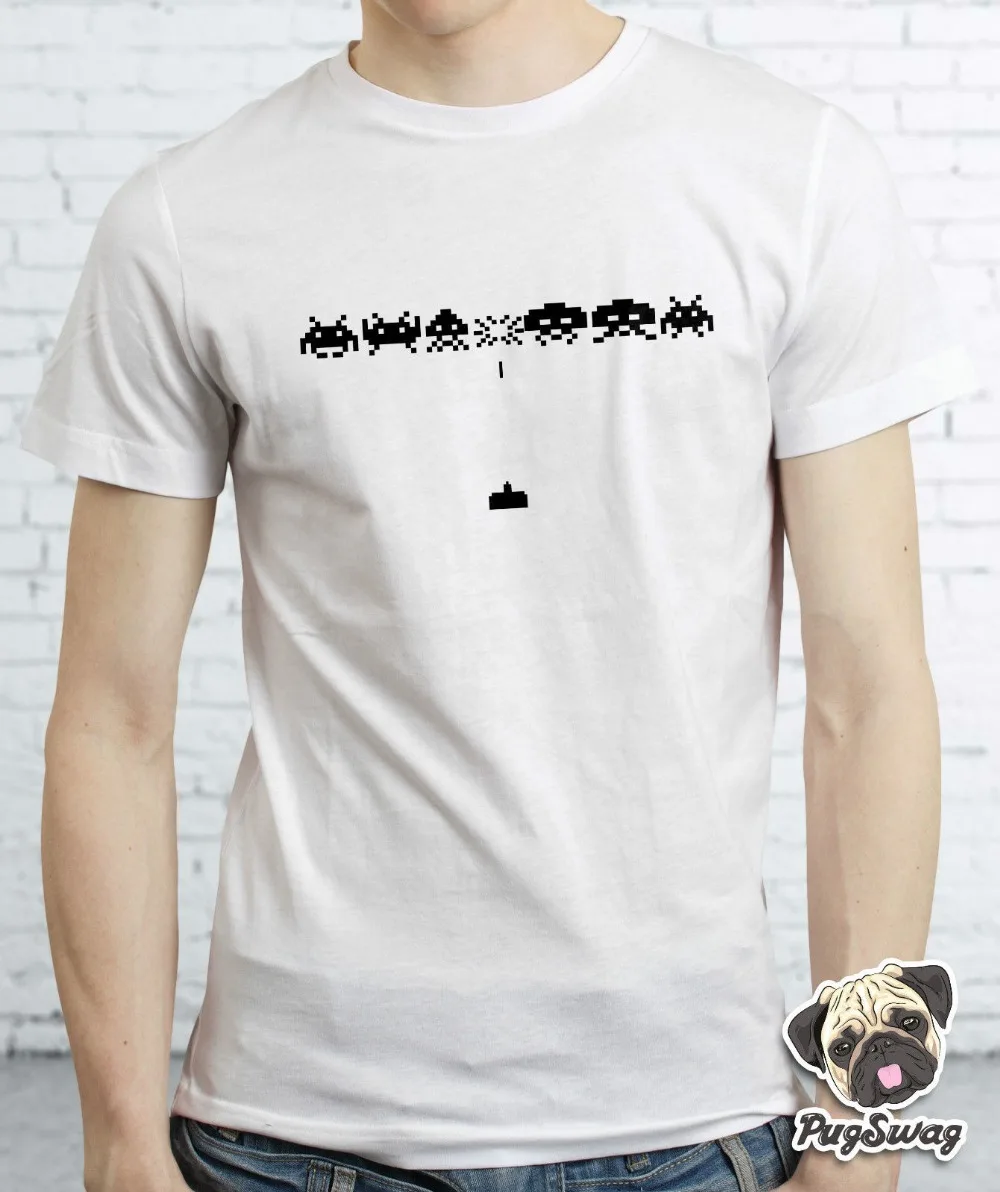 Игровая Ретро футболка Space Invaders с аркадными играми Мужская крутая унисекс больше