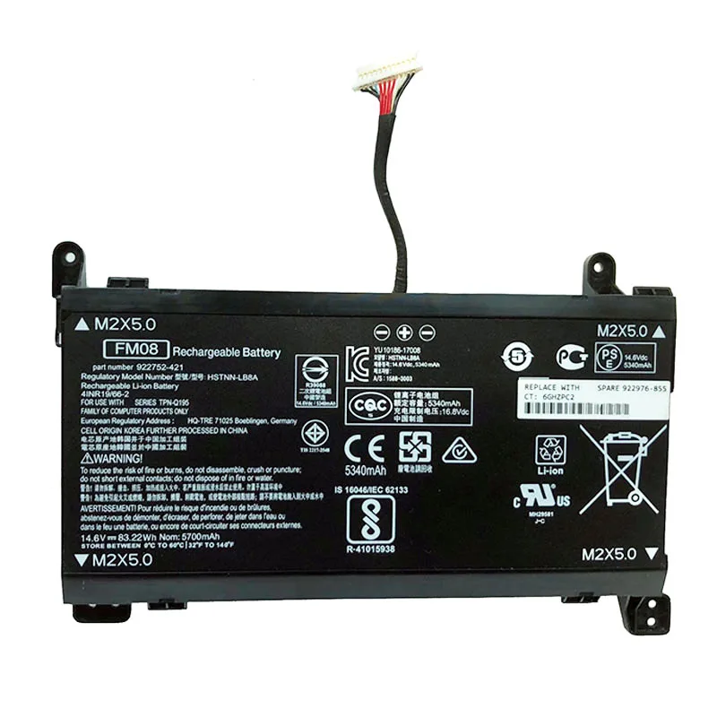Аккумулятор для ноутбука 7XINbox 14 6 в 5340 Вт/ч мА/ч FM08 HP OMEN 17 an013TX an014TX TPN Q195|Аккумуляторы