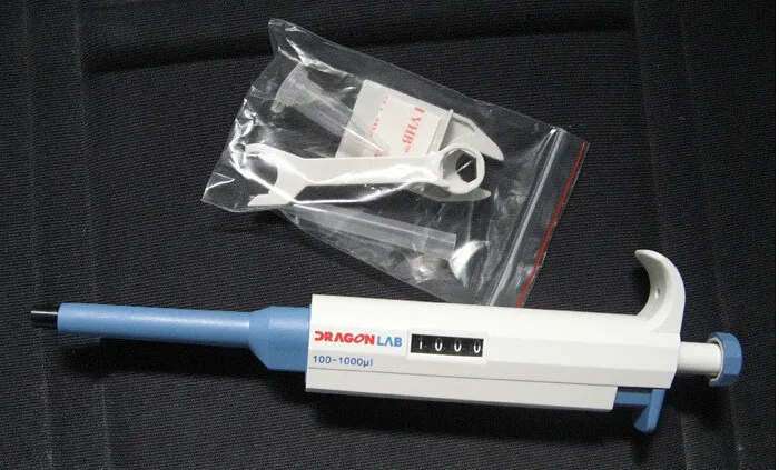 

free shipping dragonlab Single Channel Manual Adjustable TopPette Pipettor Pipette with free tips 100-1000ul