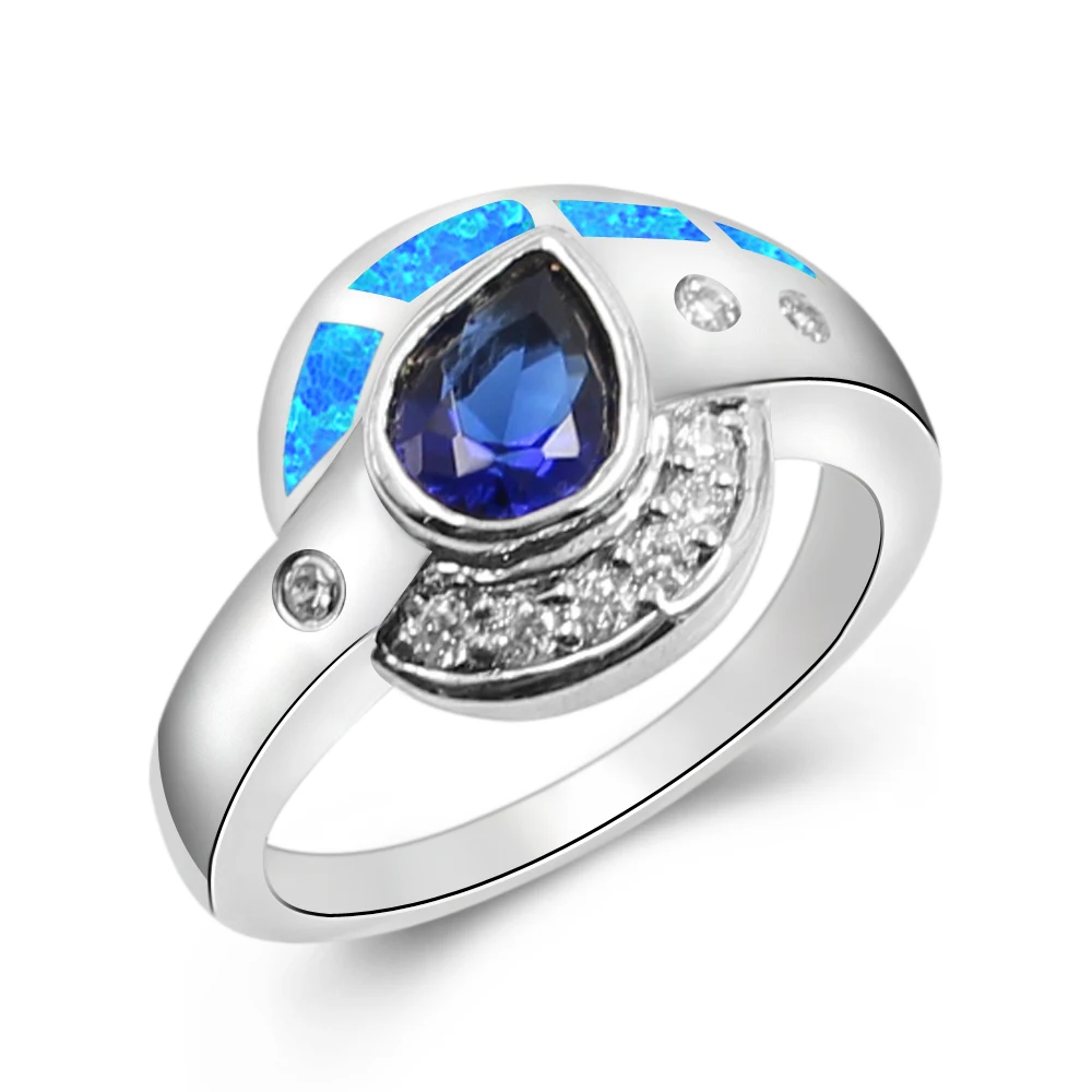 65% скидка 925 Стерлинговое Серебро Цвет Синий Австралийский опал hotSapphire женские