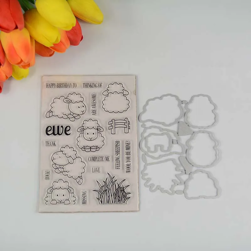 Ewe прозрачный штамп/координационный Штамп для DIY скрапбукинга/изготовления