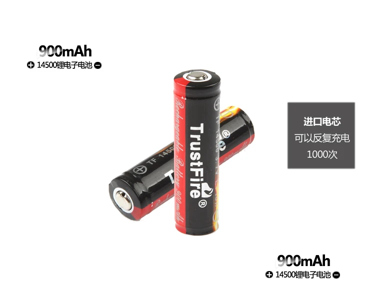 4 шт./лот TrustFire 14500 батарея 3 7 в ICR14500 900 мАч литий-ионная аккумуляторная с защитной