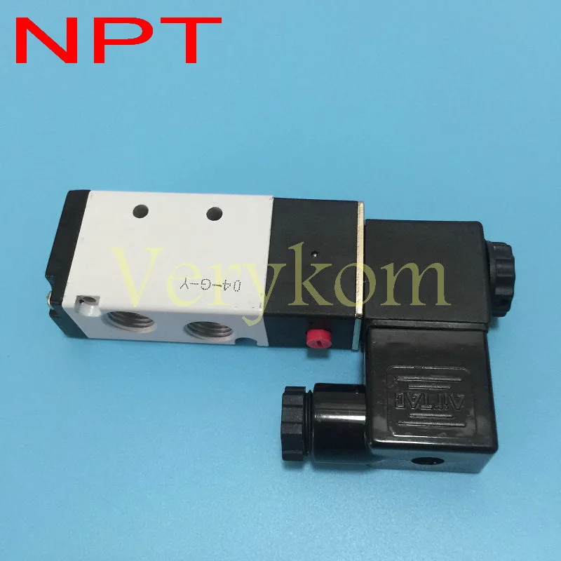 Оптовая продажа 200 шт./лот 1/4 &quotNPT 4V210 08 2pos 5 портов dc 12v 24v ac 110v 220v DC24V NPT рынок США и