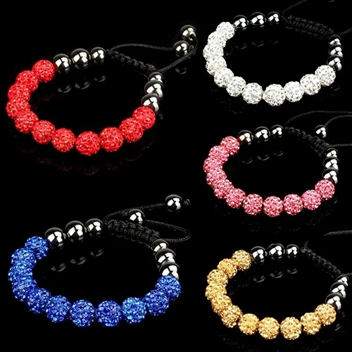 Новинка 2017 года со стразами шар полимерная глина бисера браслет дружбы adjustale цепи