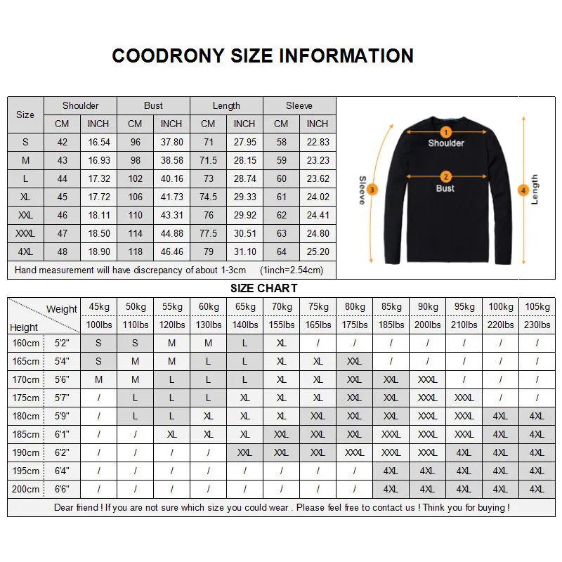 

COODRONY Cotton Shirt Men Clothes 2018 Autumn Mens Casual Shirts Long Sleeve Camisa Masculina Mandarin Collar Chemise Homme 8720