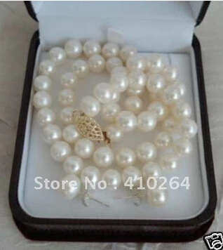 

hot sell FADDISH 8-9mm White Pearl Necklace Earrings Set