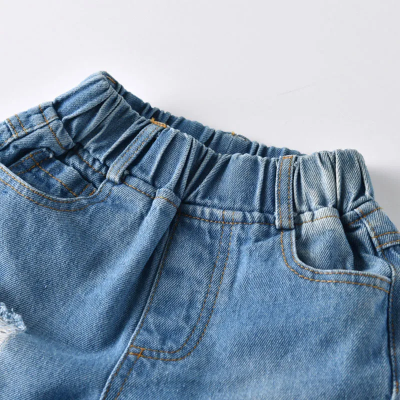 2020 Новая летняя футболка в полоску с Микки Маусом + джинсовые шорты для мальчиков