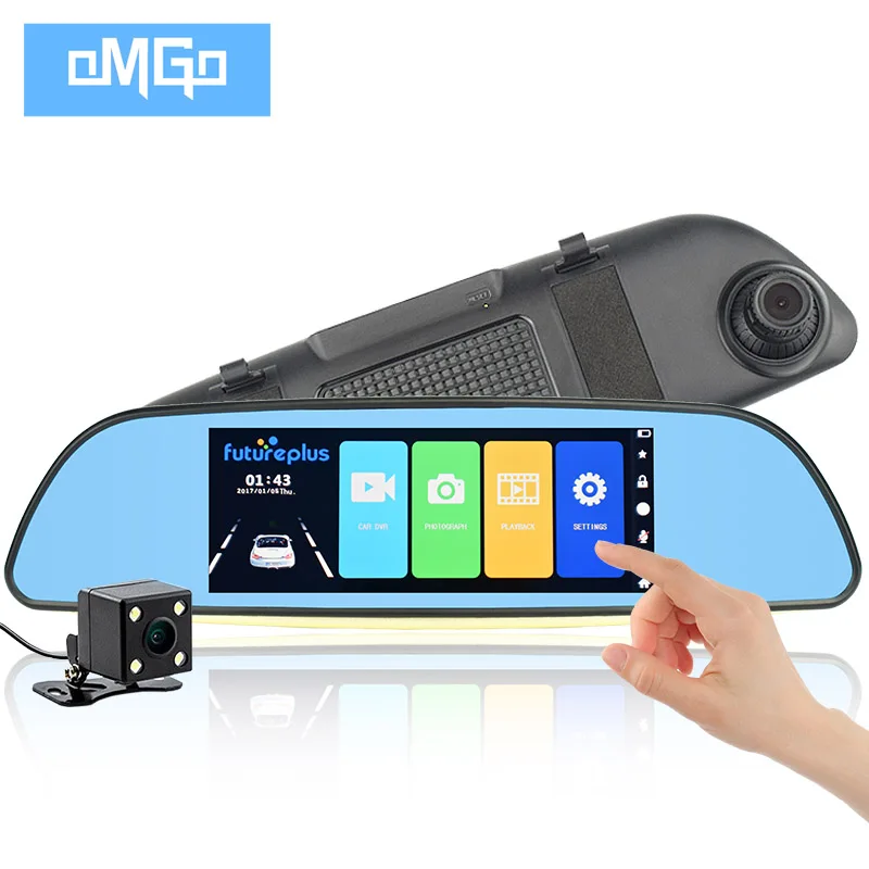 Автомобильная камера с двумя объективами 7 дюймовый сенсорный экран зеркало