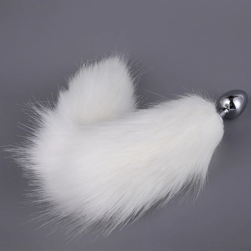 Artificial White Fox Tail Metal Anal Plug S/m/l Size Adults Sex Toys Stimulation Long Buttplug Massager. | Красота и здоровье
