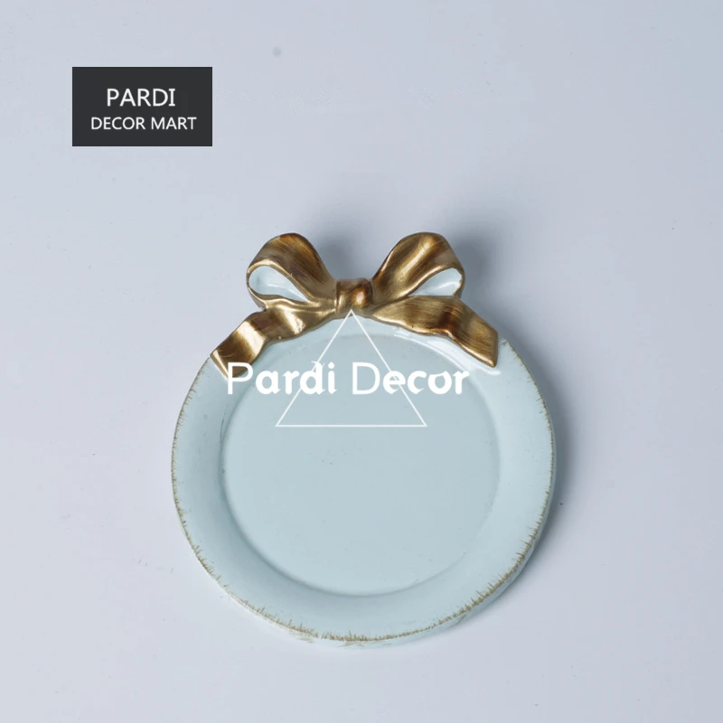 Горячая Распродажа итальянский стиль ретро бант тарелка торт десерт фрукты 1