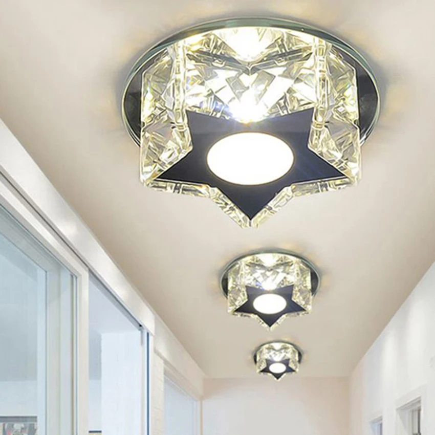 Новый современный светодиодный Кристалл Потолочные светильники проход огни