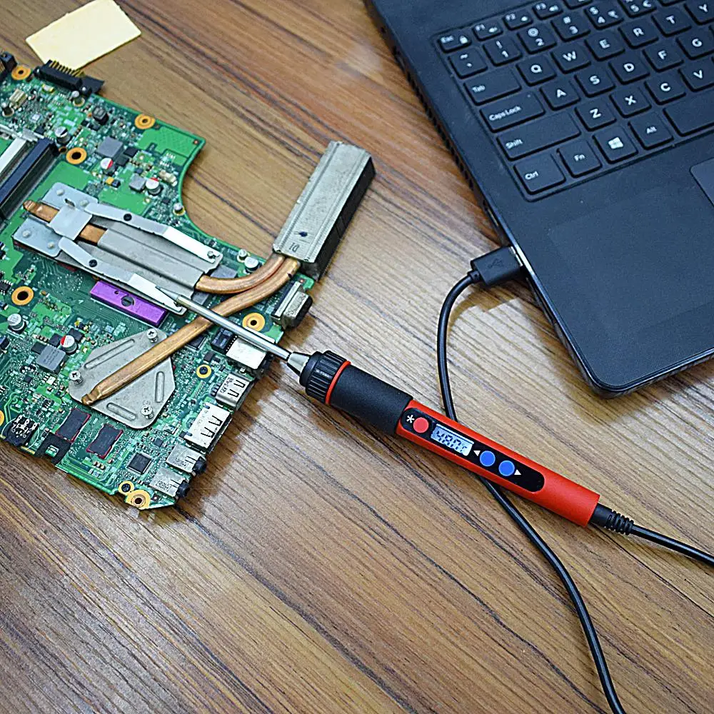 NEWACALOX 5 в 10 Вт Цифровой Температура ЖК-Регулируемый USB паяльник Комплект портативный без свинца, Сварка пистолет паяльная станция DIY ящик для инструментов
