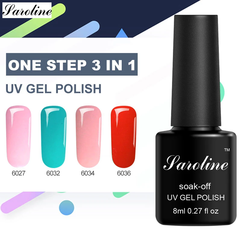 Saroline гель для ногтей 3 в 1 за один шаг лак длинный прочный верх на основе геля не
