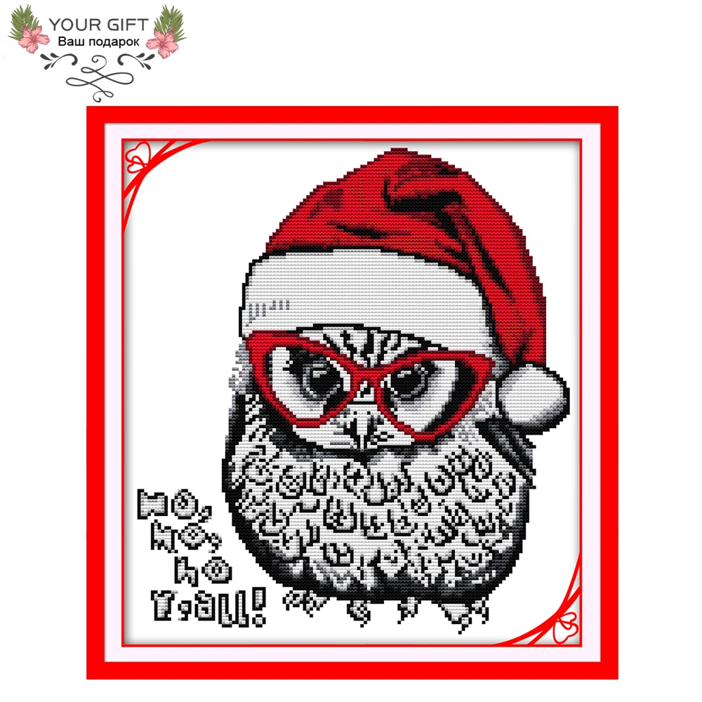 

Joy Sunday DA164 14CT 11CT Counted and Stamped Home Decor Christmas Owl Needlework Needlepoint Embroidery DIY Cross Stitch kits