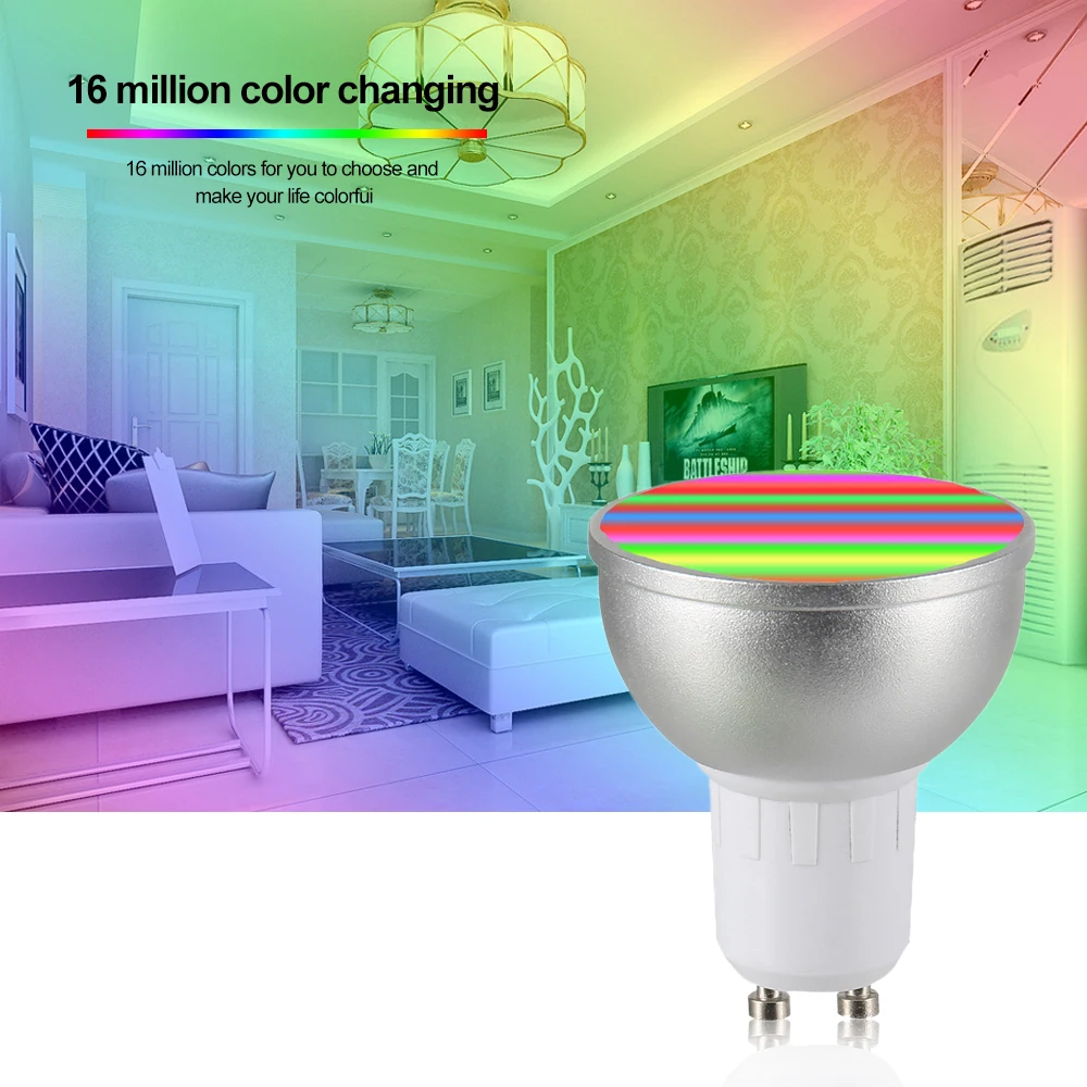 6 Вт 4 шт. Светодиодная лампа RGBW AC85-265V WIFI подключенные интеллектуальные лампочки 16