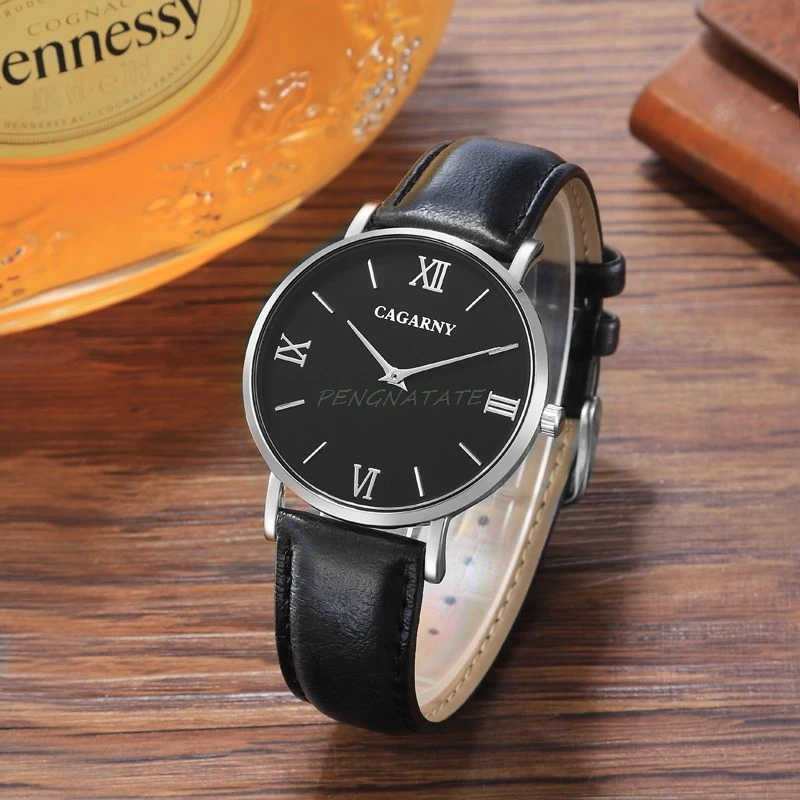 CAGARNY Top Brand Men Watches Leather Wristwatch Design Mens Quartz Watch cheap Hands Strap Waterproof Watche Gift|gift gifts|gifts malegift men |