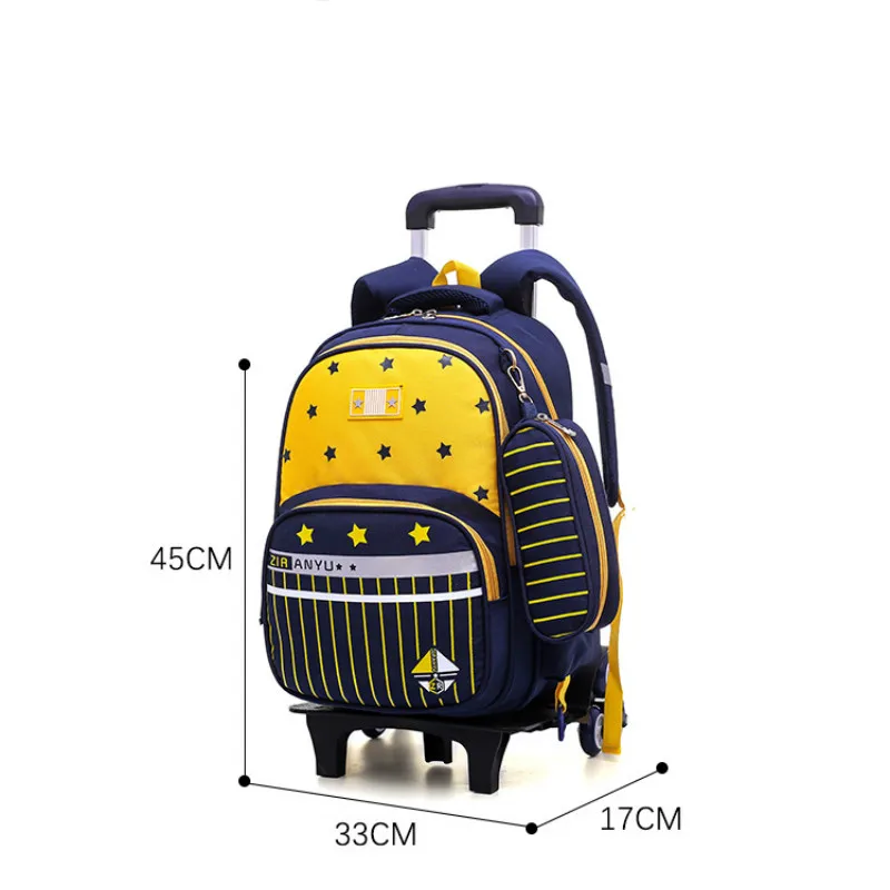 Съемный Дети Тележка школьные ранцы для мальчиков и девочек ортопедические