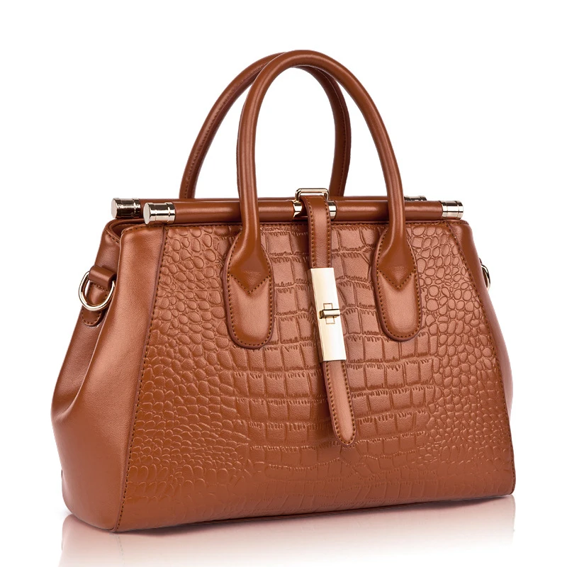 Из натуральной кожи сумка женская 2017 крокодил pattern Женщины почтальона сумочки