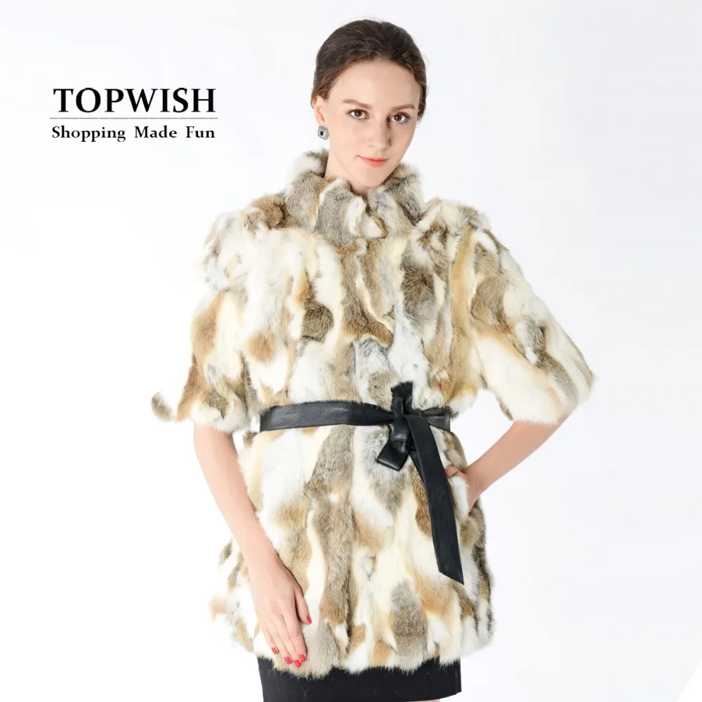 Новое поступление 100% искусственное пальто куртка с коротким рукавом из