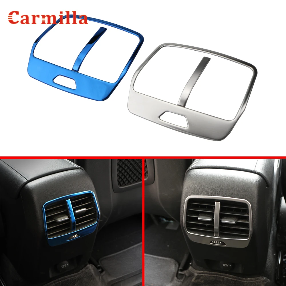 

Rear Air Vent Cover for Ford Focus 2019 Stainless Steel Interior Rear Armrest Air Vent Outlet Cover Trim 2PCS Protective Frame