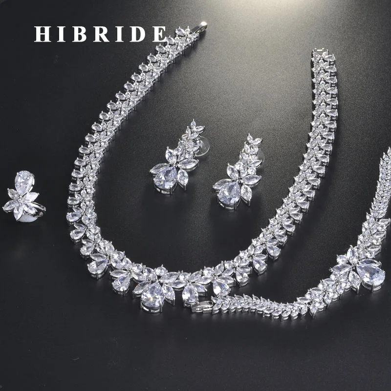 Роскошные блестящие кубические цирконы HIBRIDE Свадебные аксессуары модные