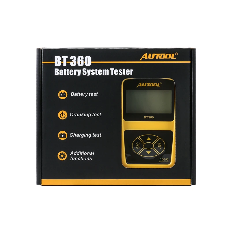 Оригинальный тестер автомобильного аккумулятора AUTOOL BT360 12 В 2000cca 220 А · ч