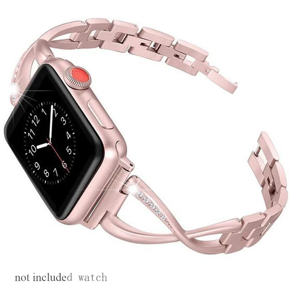 Женский ремешок для часов Apple Watch 38 мм 42 40 44 бриллиантовый из нержавеющей стали iwatch
