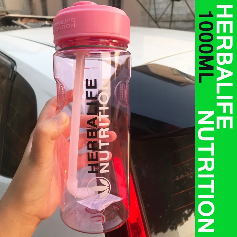 Новое поступление розовая бутылка для воды Herbalife 1000 мл спорта походов фитнеса