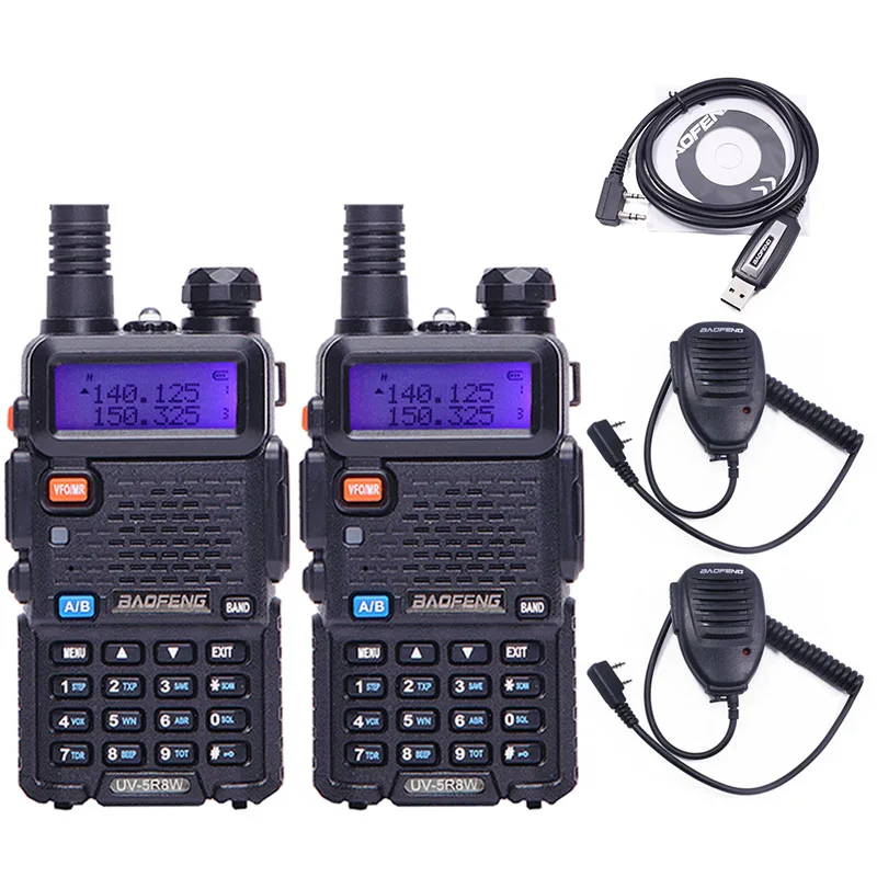 add as pic 2 шт. Baofeng UV-5R 8 Вт Высокая мощность 8 Вт Мощность ful 10 км портативная рация большой диапазон CB Ham Радио УКВ двухдиапазонный UV5R двухстороннее радио - Цвет: add as pic
