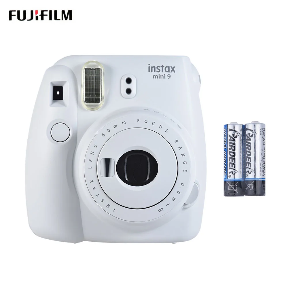 Fujifilm Instax Mini 9 пленочная камера фото мгновенная камера всплывающая линза автоматический замер мини-камера с зеркалом для селфи 2 шт. батареи - Цвет: White