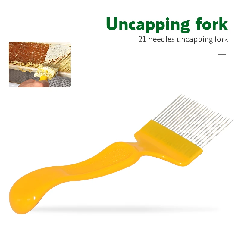 

Brand Beekeeping Tool 1PCS Yellow 18/21 Straight Needles Uncapping Forks Suitable for Beekeeping Tool Honey Honeycomb Scraper