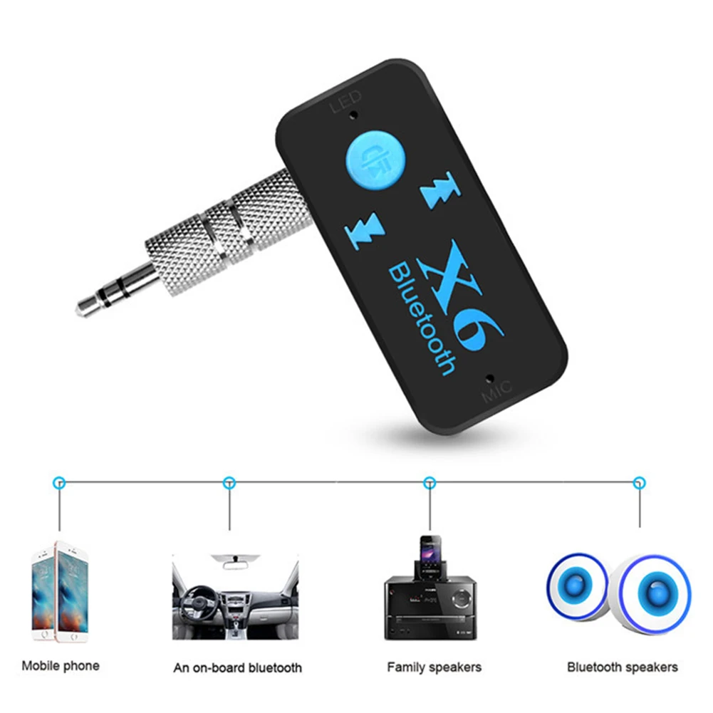 Audio Jack 3.5mm MIC Call 4.1 Adapter Portable TF Card Reader Wireless Bluetooth Receiver 3 In 1 USB Mini X6 | Электроника