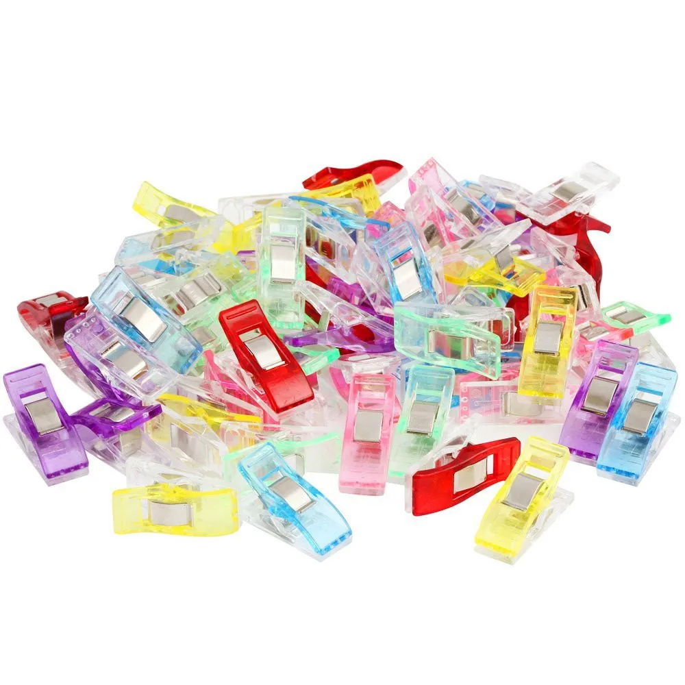 New Qualified 250PCS Colorful Housekeeping Clips Clear Sewing Craft Quilt Binding Plastic Clamps Pack | Дом и сад