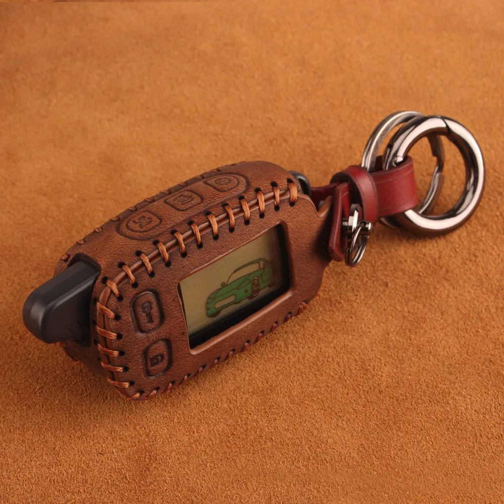 Чехол KEYYOU из натуральной кожи для ключей, чехол для ключей TOMAHAWK TW 9010 9030 9020, автомобильный Стайлинг, двухсторонняя система сигнализации, ЖК-брелок