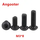 100 шт. ISO7380 M3 * 8 черная сталь 10,9 класса, винты с круглой головкой M3x8, болты с шестигранной головкой и головкой