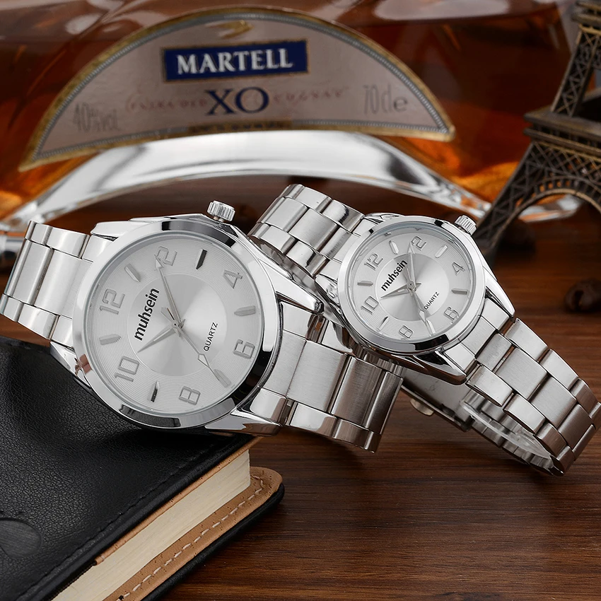 Muhsein модные и повседневные часы мужские женские из нержавеющей стали для