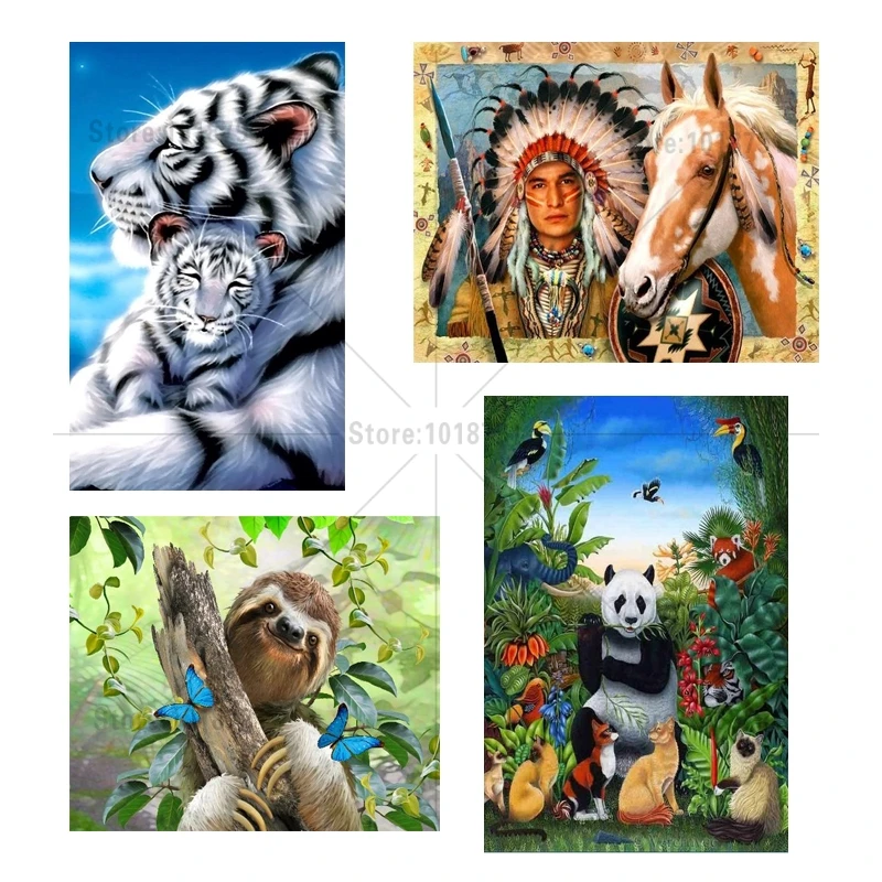 Алмазная 5d картина сделай сам вышивка с животными крестиком настенная мозаика из