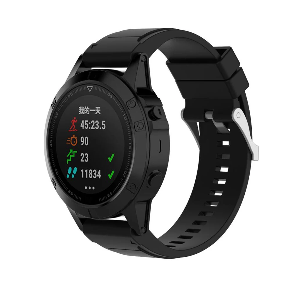 Черный ремешок для Garmin Fenix 3/Fenix 5X ремешок для часов Quick Release легкий силиконовый 26 ремешок для часов, мм для Garmin Fenix 5X/3/ч