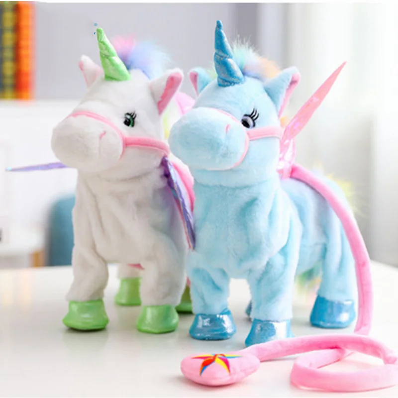 35 CM Electric Walking Unicorn Plush Toy Electronic Music Super Wings Baby & Toddler Toys Kawaii Gift | Игрушки и хобби