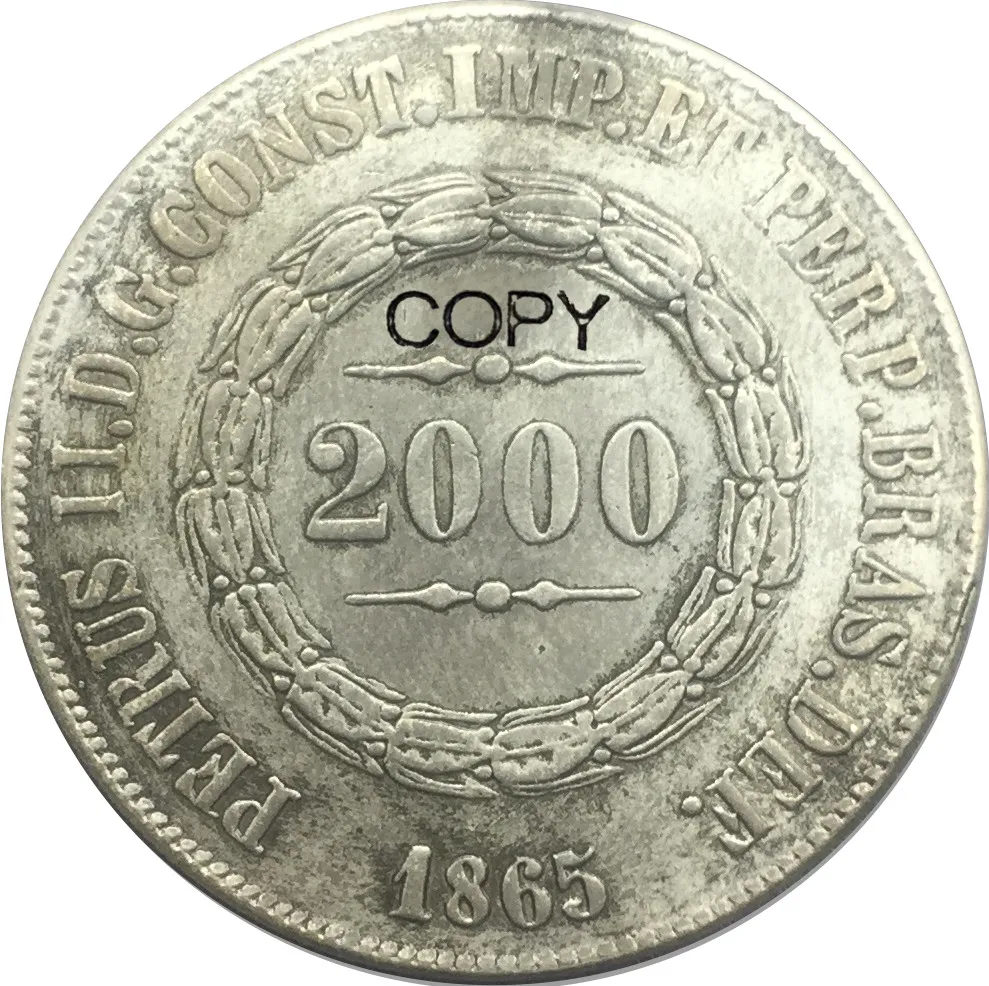 Бразилия 1865 2000 REIS PEDRO II 90% серебряные копии монет|coin coins|coin copycoin brazil |