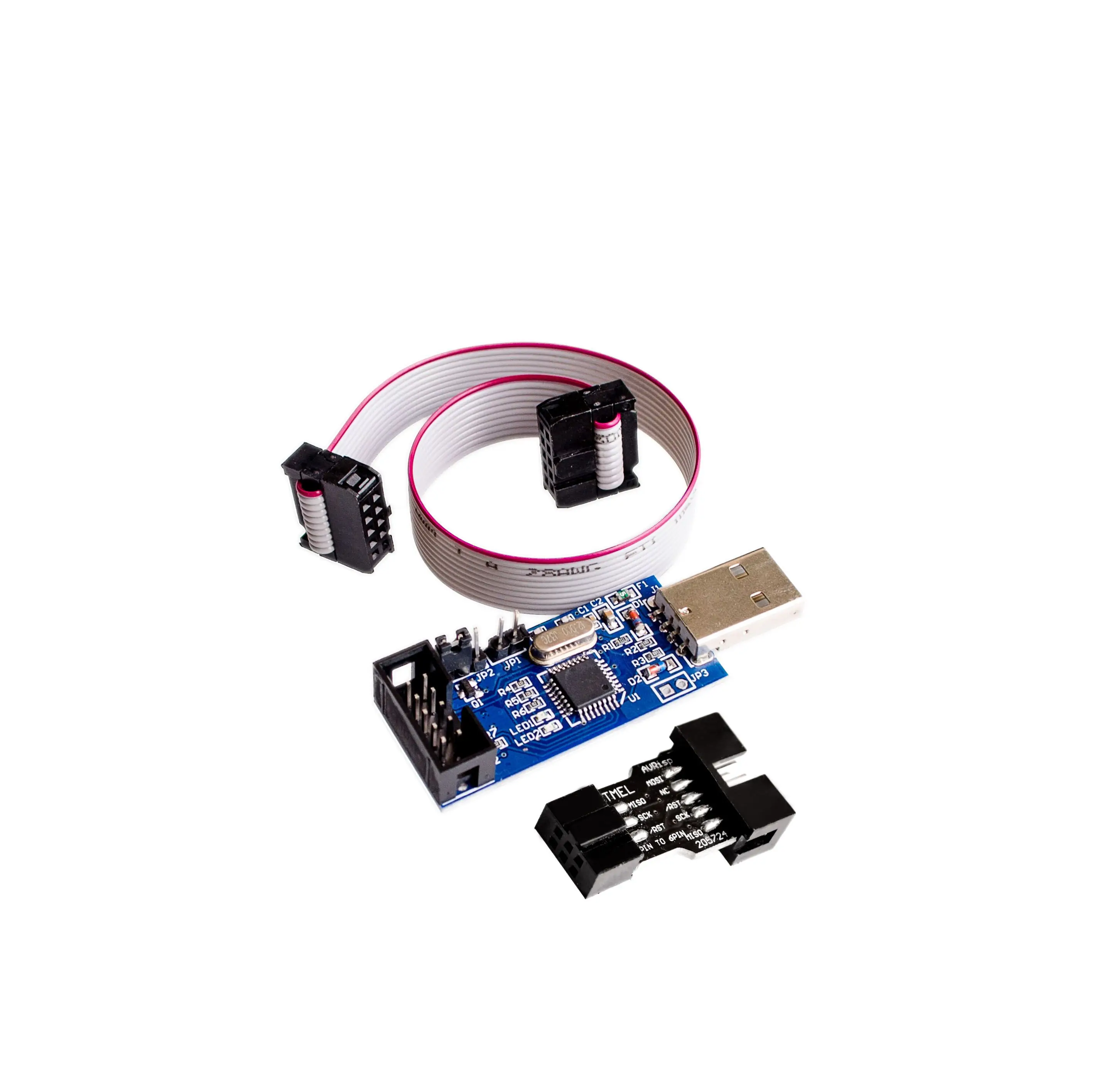 Программатор USB ATMEGA8 ATMEGA128 AVR программатор 2 шт. = USBASP + 10-контактный на 6-контактный