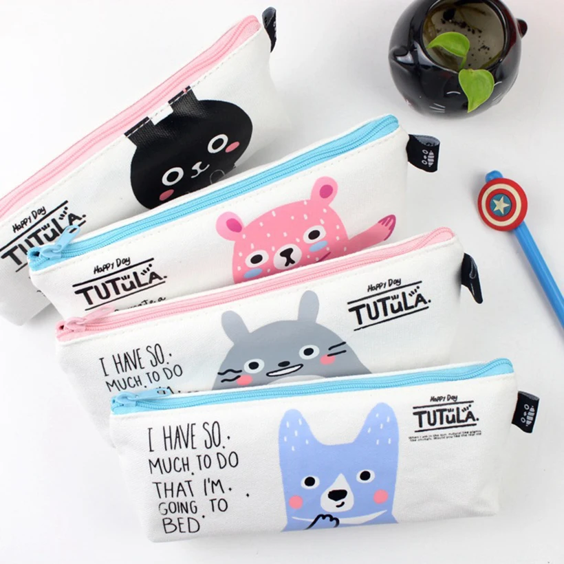 Новые школьные сумки карандаши kawaii для девочек и мальчиков Холщовый пенал