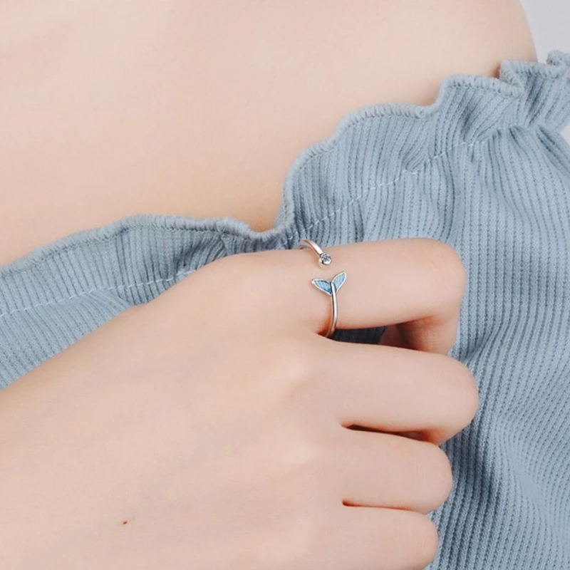 Женские регулируемые кольца с цирконом рыбий хвост | Украшения и аксессуары