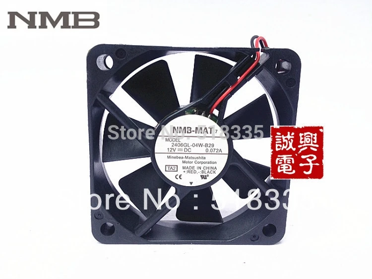 Для NMB 2406GL-04W-B29 12V 0.072A 3-проводной 60x60x15 мм серверный инвертор Охлаждающий вентилятор