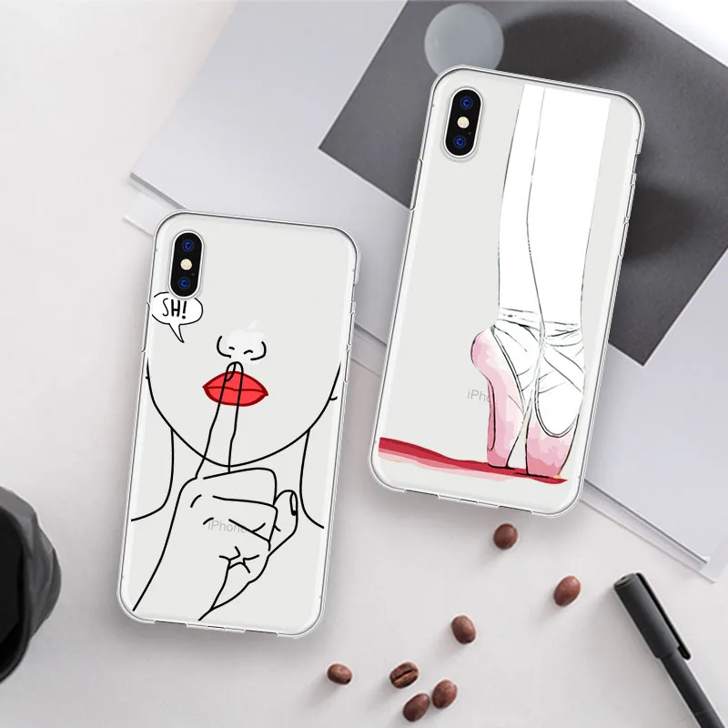 Милый привлекательный женский чехол с узором и носком для телефона iPhone XR 6 6S Plus X 5