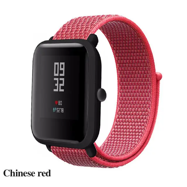 Розовое золото Нейлоновый тканый ремешок для Xiaomi Amazfit ремешок Bip ремешок для часов Huami Amazfit Bip BIT PACE Lite Молодежные умные часы браслет - Цвет: Розовое золото
