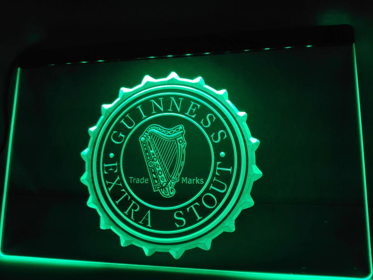 LE096b Guinness Винтаж логотипы пивной бар светодиодный неоновый светильник знак|sign