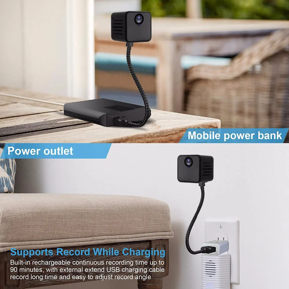 Невидимая ночная версия Wifi IP мини камера беспроводная 1080P для записи видео