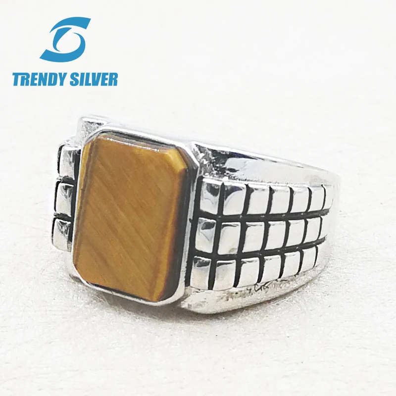 silver 925 fine jewelry man rings men accessories turquoise gemstone natural onyx agate wholesale TRENDY SILVER | Украшения и