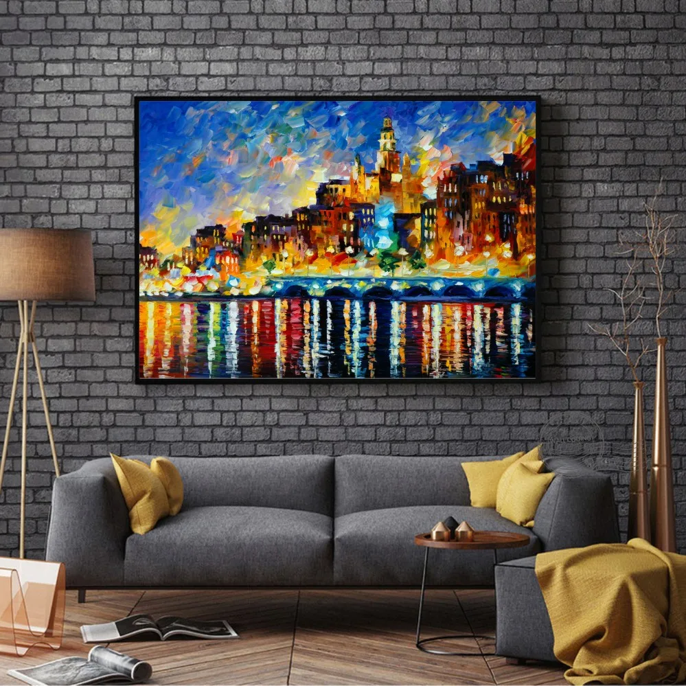 100% ручная роспись пейзажа картина маслом венеция Картина на холсте городское